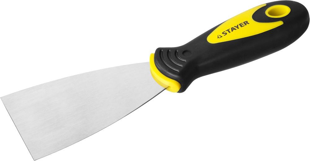 STAYER HERCULES 60 мм, L-образное профилированное полотно, двухкомпонентная ручка, нержавеющий шпатель (10041-06) фото 1