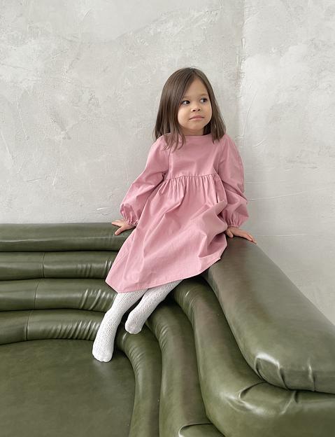 Платье MINI DI «Микки» пыльно-розовый однотон, сатин, арт.430/155 ОПТ фото 2