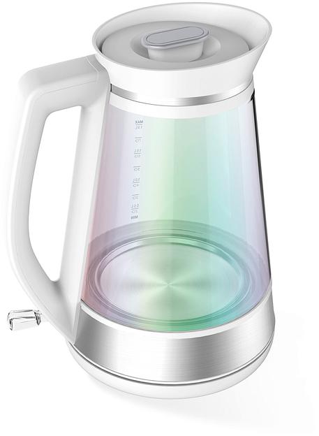 Чайник электрический Hyundai HYK-G3037 1.9л. 3000Вт белый/прозрачный (корпус: стекло) фото 2