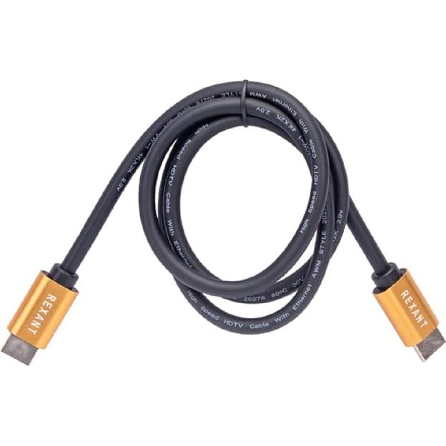 Rexant (17-6102) Кабель HDMI - HDMI 2.0, 1м, Gold (цветная коробка) фото 1