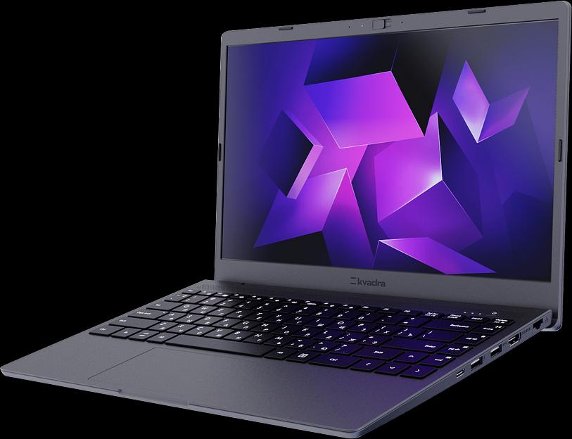 Ноутбук KVADRA NAU LE14U Core i3-1215U 1.2GHz,14,1" FHD (1920x1080) IPS,8Gb DDR4-3200(1), 256Gb SSD,55Wh,1.6kg,1YW,FHD Webcam,WiFi/BT, noOS, Графит, МПТ фото 2