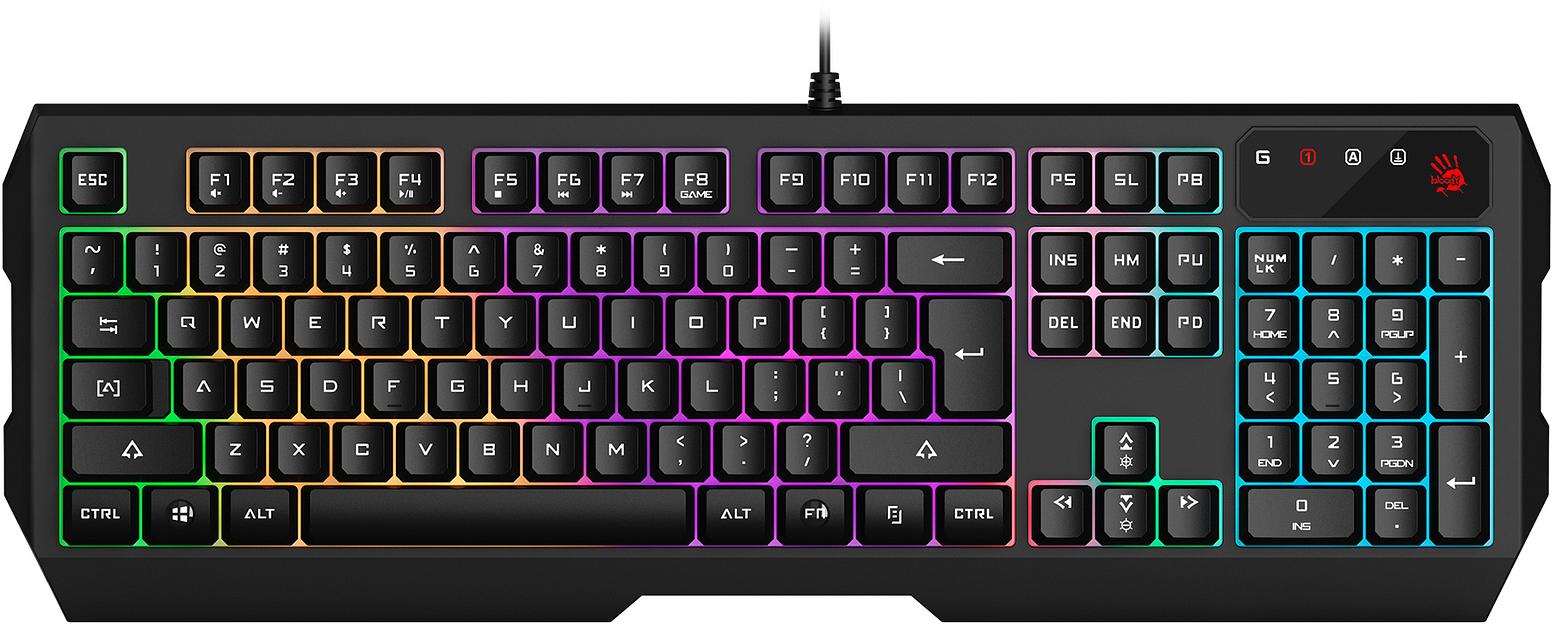 Клавиатура A4Tech Bloody B135N черный USB Multimedia for gamer LED (подставка для запястий) (B135N) фото 1