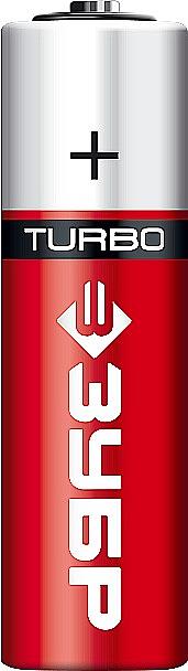 ЗУБР TURBO, АА х 4, 1.5 В, алкалиновая батарейка (59213-4C) фото 3