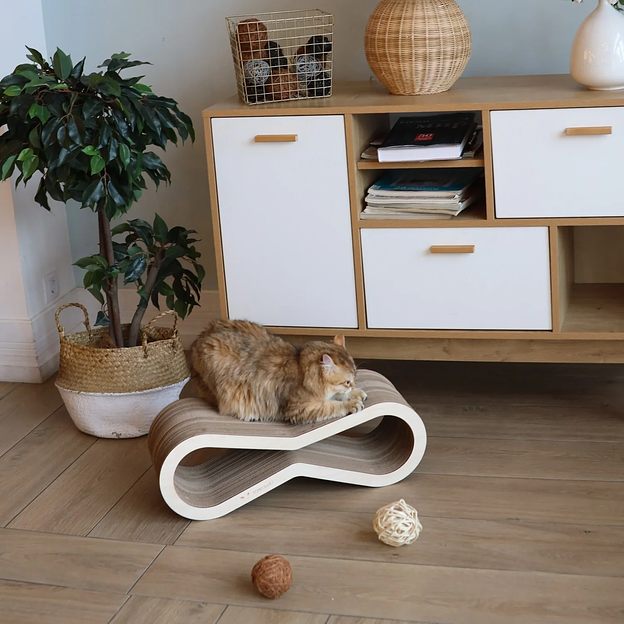 Когтеточка Тумяу «Экватор» с деревянным ободком, Premium, светлое дерево, опт фото 2