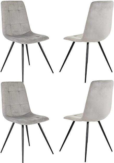 Стул для дома Бюрократ CH-K1_4 комплект 4шт св.серый Holland 09 металл черный на ножках (CH-K1_1/HL09_4) фото 10