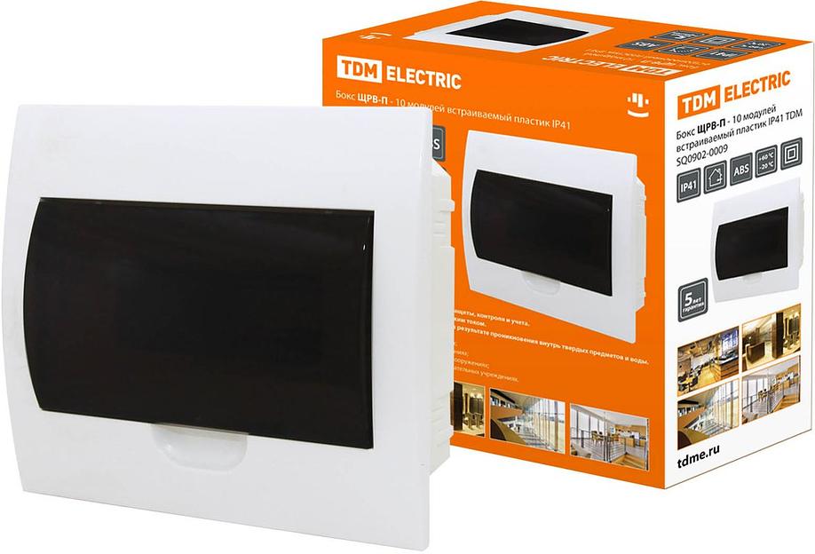 Бокс ЩРВ-П-10 модулей встраиваемый пластик IP41 TDM фото 1