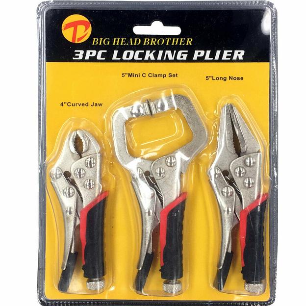 Набор Зажимов с обрезиненной ручкой 3 Предмета 3PC-LOOCKPI фото 1