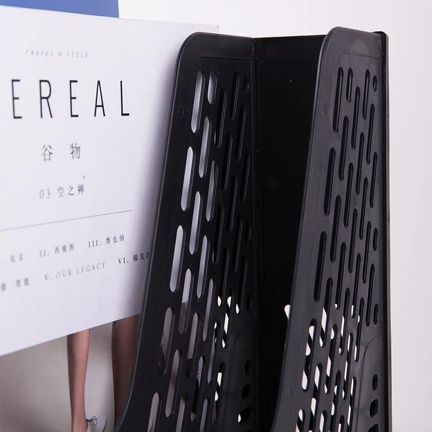 Лоток вертикальный Deli E9838black для бумаг 365x380x30мм черный фото 6