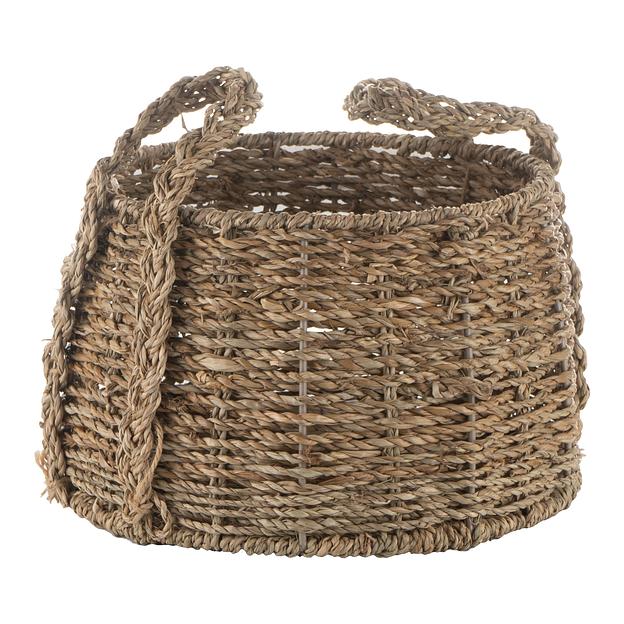 Корзина плетёная с ручкой TODI «Seagrass» круглая 26×16 см, арт.800-153 ОПТ фото 1