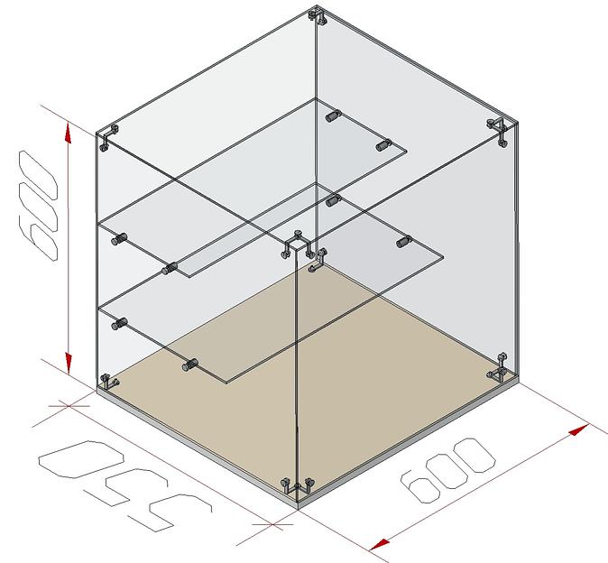 Настольная нейтральная кондитерская витрина 2 полки прямой фасад фото 1