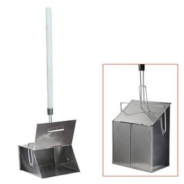 Совок для мусора металлический, с крышкой-ловушкой, 24х29 см, с деревянной ручкой 75 см, Россия (603586) фото 1