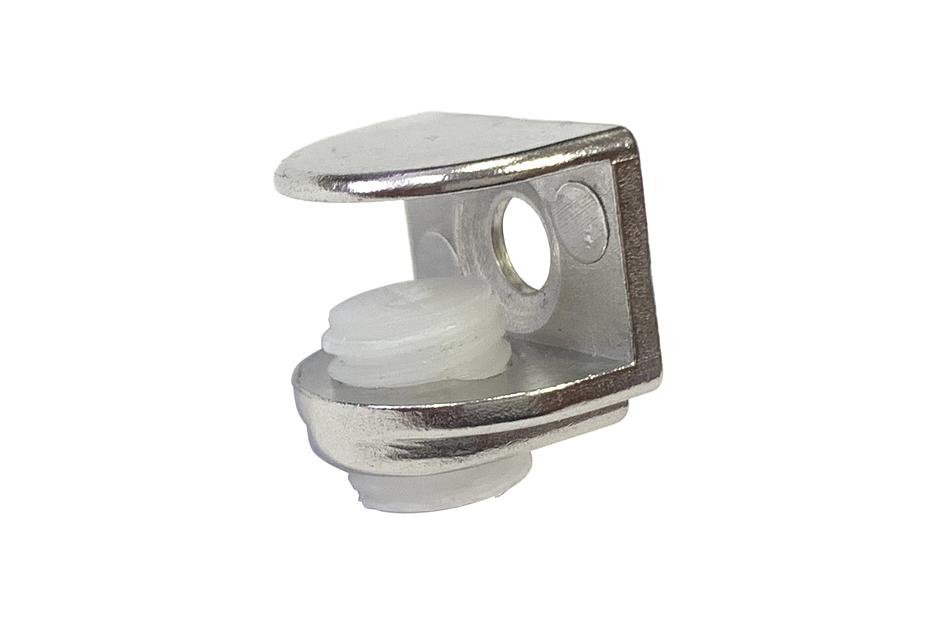 Полкодержатель (д/стекла 5-9мм) под саморез, никель фото 1