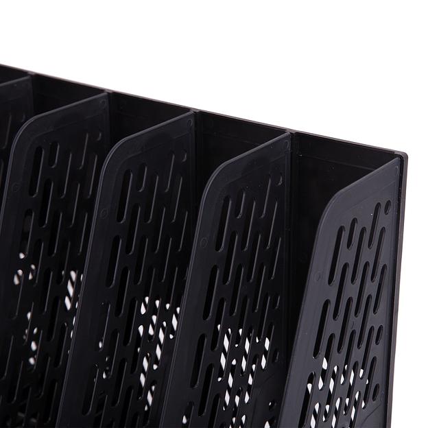 Лоток вертикальный Deli E9838black для бумаг 365x380x30мм черный фото 5