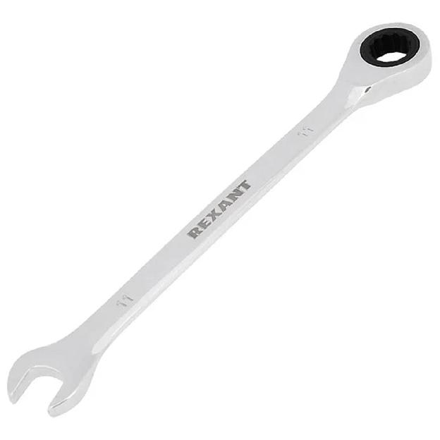 Rexant (12-5806-1) Ключ комбинированный трещоточный 11мм, CrV, зеркальный хром фото 1