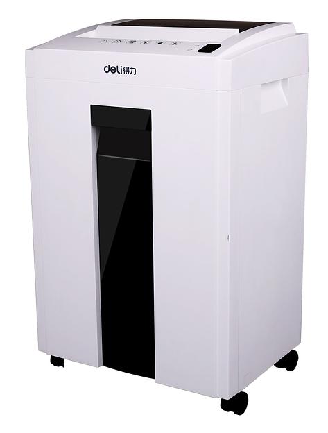 Шредер Deli 9953 белый (секр.P-5)/фрагменты/8лист./23лтр./скрепки/скобы/пл.карты/CD фото 2