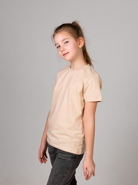 Футболки базовые детские, 160 гр/м², хлопок 100%, бежевый фото 1
