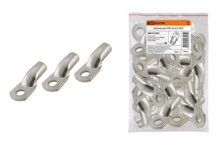 Наконечник кабельный медный луженый под опрессовку ТМЛ 35-8-9 ГОСТ 7386-80 фото 1