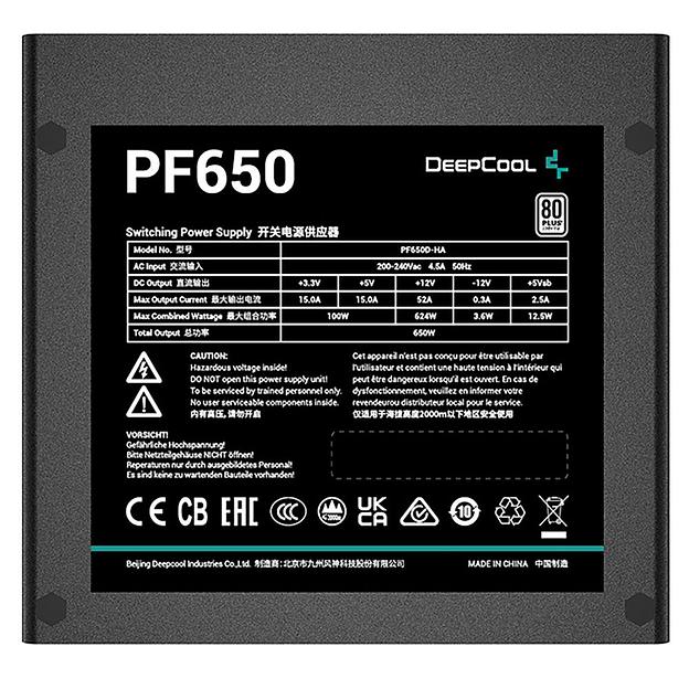 Блок питания ПК Deepcool PF650 (R-PF650D-HA0B-WDEU) фото 3