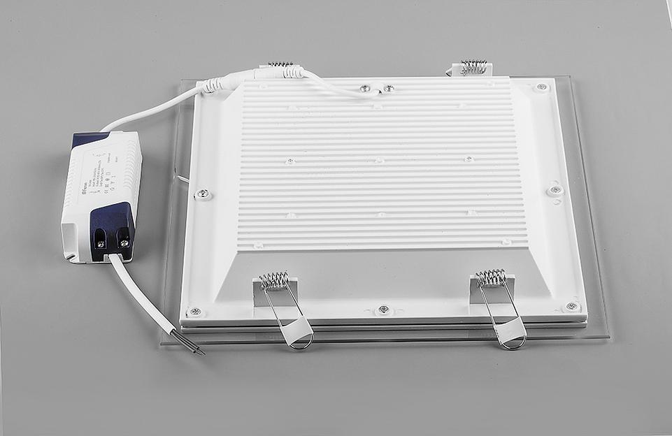 Светильник светодиодный ДВО-18w 4000K 1120Лм квадратный со стеклом белый фото 2