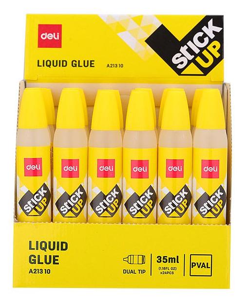 Клей жидкий Deli EA21310 35мл корп.желтый прозрачный с двумя аппликаторами Stick UP фото 2