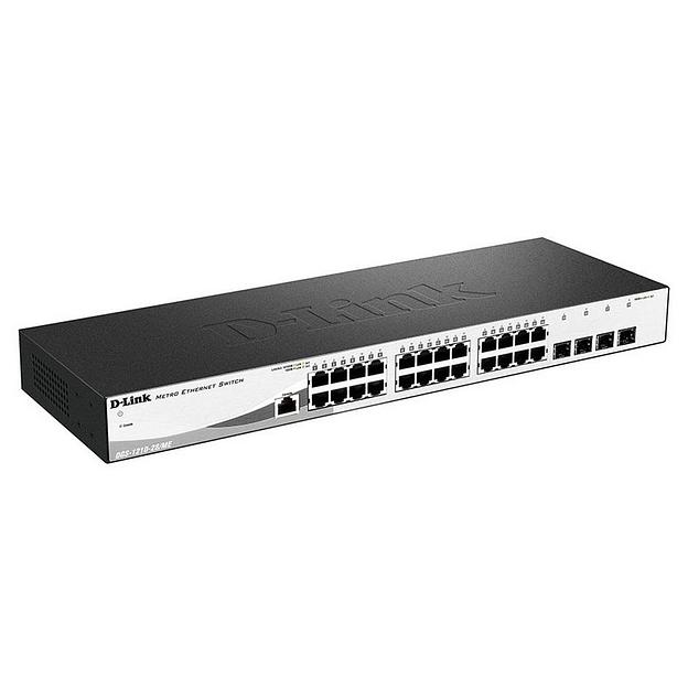 Коммутатор D-Link DGS-1210-28/ME/A2B, L2 Managed Switch with 24 10/100/1000Base-T ports and 4 1000Base-X SFP ports. 16K Mac address, 802.3x Flow Control, 4K of 802.1Q VLAN, 802.1p Priority Queues, Traffic Segmen (DGS-1210-28/ME/A2B) фото 1