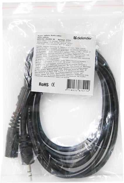 Кабель AUDIO 3.5MM 1.5M JACK02-05 87511 DEFENDER фото 3