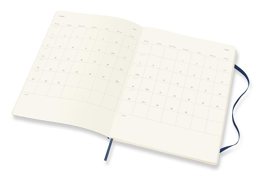 Еженедельник Moleskine CLASSIC SOFT WKNT XL 190х250мм 144стр. мягкая обложка синий сапфир фото 3