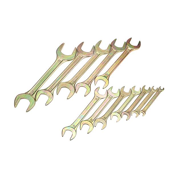 Набор ключей рожковых (6х7-30х32 мм), (упак - 12 шт.)., желтый цинк, REXANT фото 1