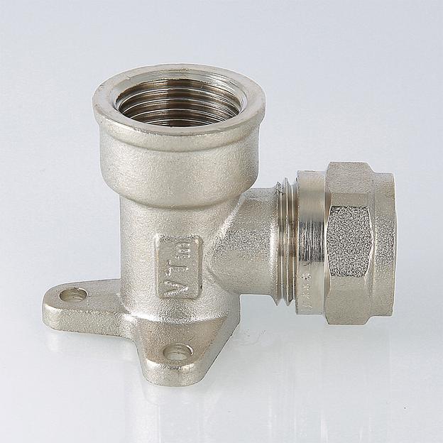 Обжимной фитинг-угольник с креплением и переходом на внутреннюю резьбу опт фото 7