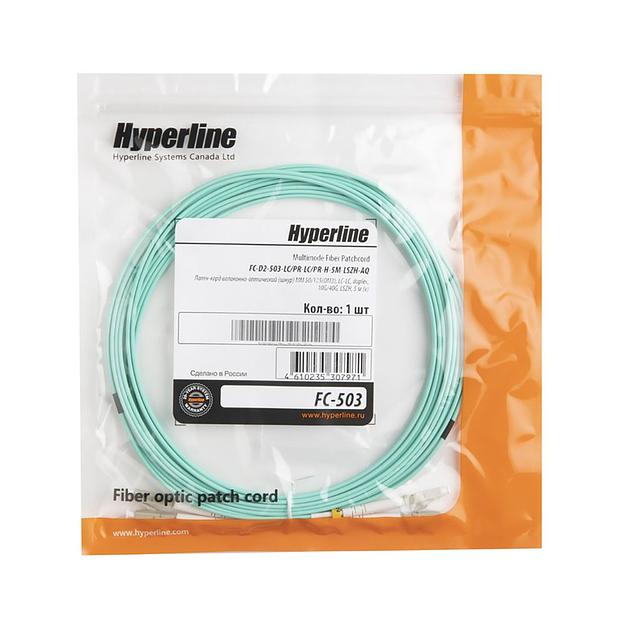 Кабель оптический Hyperline FC-D2-503-LC/PR-SC/PR-H-5M-LSZH-BK Патч-корд волоконно-оптический (шнур) MM 50/125(OM3), LC-SC, duplex, 10G, LSZH, 5м, черный фото 5
