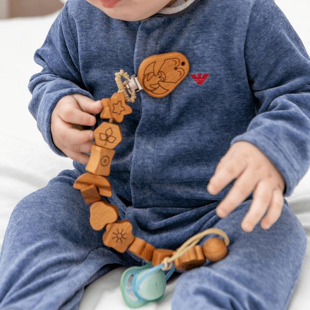 Погремушка-Держатель для пустышки пингвин из бука, Опт фото 2