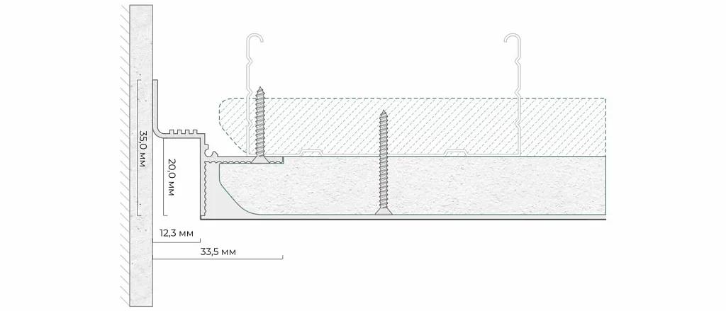 Теневой профиль FerGipps ТП 12 белый ОПТ фото 2