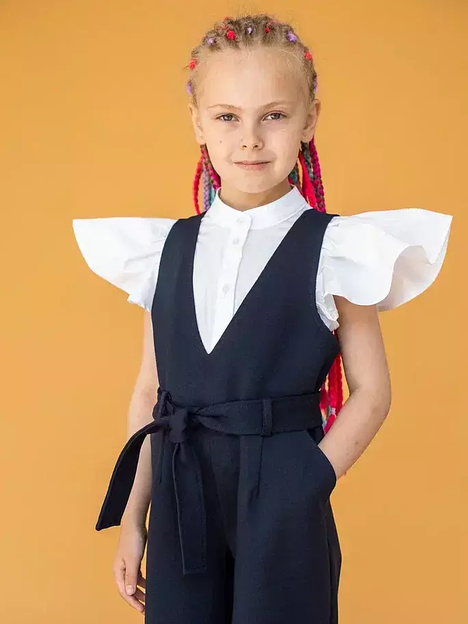 Блузка школьная на девочку KristiKlo белая ОПТ фото 1