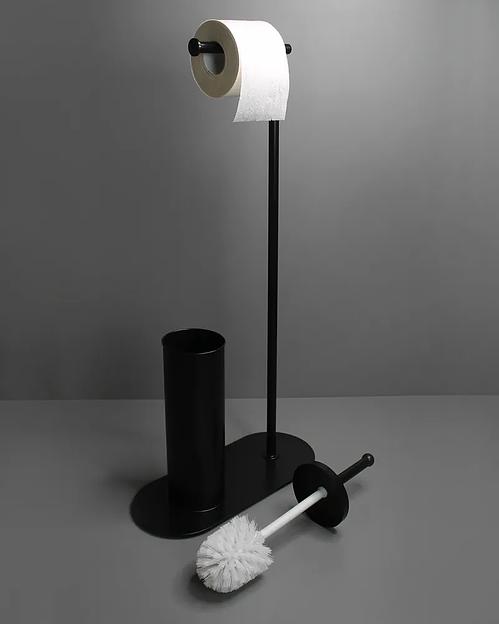 Стойка для туалетной бумаги и ерша «MySpace RACKB» чёрная ОПТ фото 5