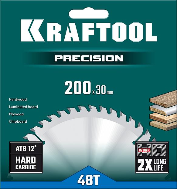 KRAFTOOL Precision, 200 х 30 мм, 48Т, пильный диск по дереву (36952-200-30) фото 5