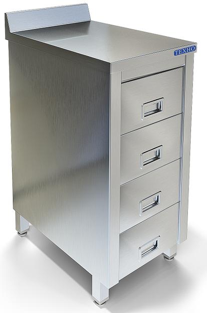 Стол-тумба с бортом задняя стенка оцинкованная сталь СПС-226/600 (600x600x850 мм) фото 1