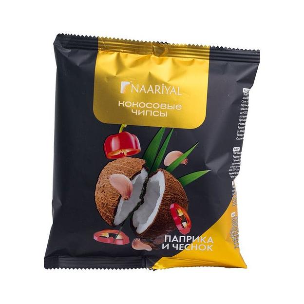 Кокосовые чипсы Naariyal «Паприка и чеснок» 40 г ОПТ фото 1