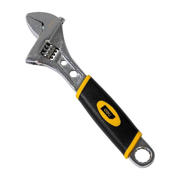 Ключи Deli Разводной ключ Deli DL30108 200мм, обрезиненная ручка, диапазон захвата 0-28мм фото 2