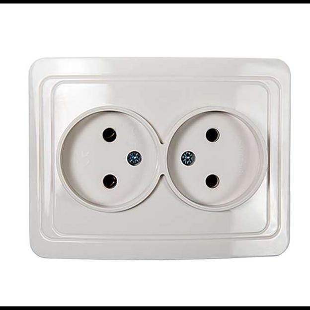 Розетка 2-м СП Classico 2102 16А IP20 бел. ASD / IN HOME 4680005959914 фото 1