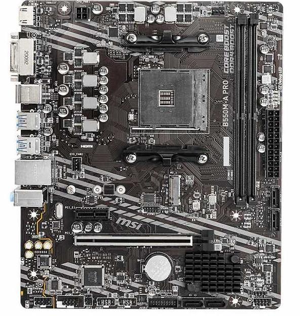 Материнская плата MSI B550M-A PRO Soc-AM4 AMD B550 2xDDR4 mATX AC`97 8ch(7.1) GbLAN RAID+DVI+HDMI фото 1