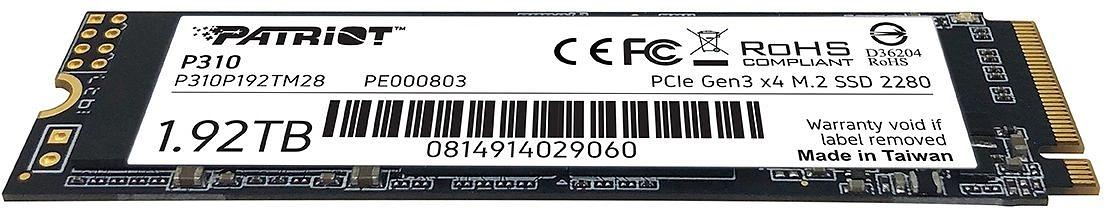 Накопитель SSD Patriot PCIe 3.0 x4 1920GB P310P192TM28 P310 M.2 2280 фото 3