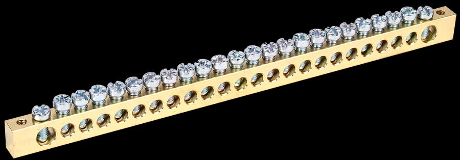 Шина PEN земля-ноль 8х12мм 24/2 (24групп/креп по краям) фото 1