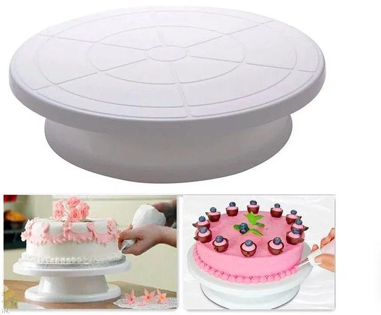 Подставка для торта пластиковая вращающаяся 28 см RA-6197 фото 4