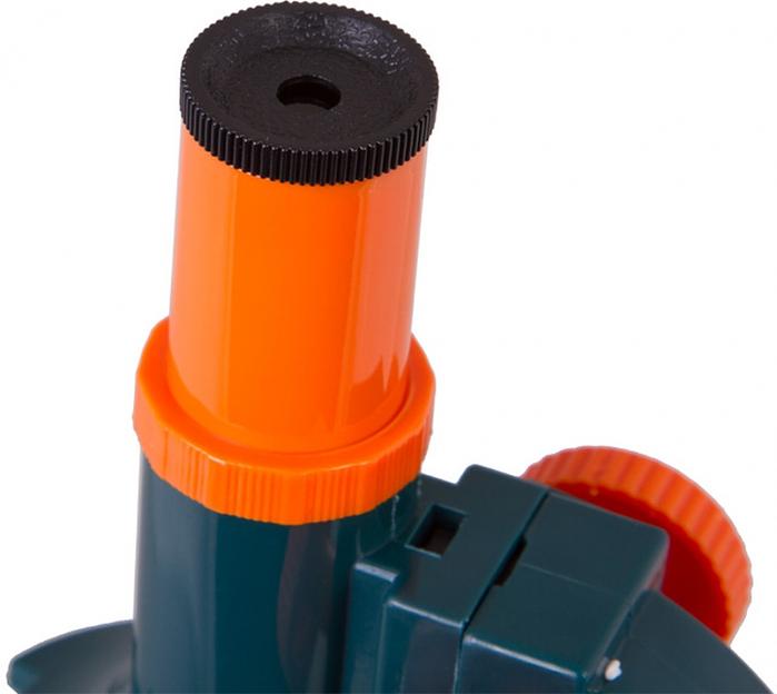 Микроскоп Levenhuk LabZZ M1 монокуляр 100-300 на 3 объектива зеленый/оранжевый фото 5