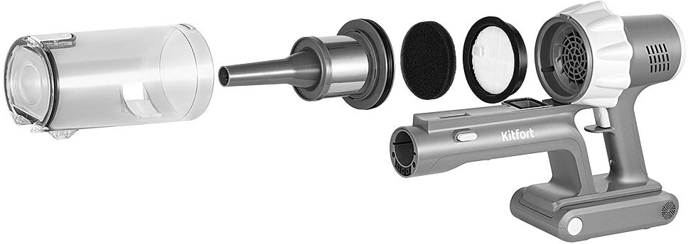 Пылесос Kitfort КТ-5341 230Вт серый/белый фото 5