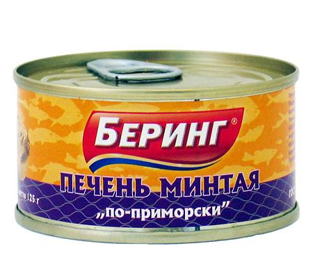 Печень минтая «по-приморски» Беринг, 125 г ОПТ фото 1