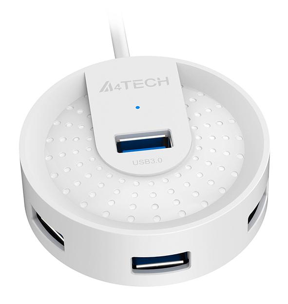 Разветвитель USB 3.0 A4Tech HUB-30 4порт. белый фото 3