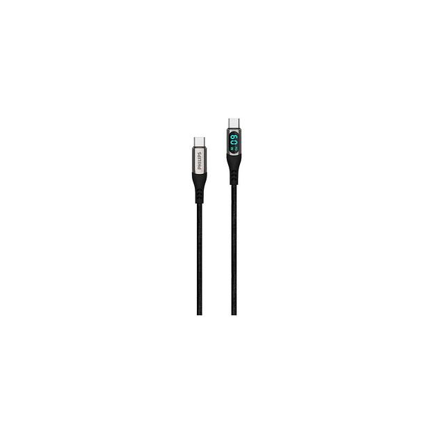 Кабель Philips DLC9060, USB Type-C (m) - USB Type-C (m), 1.2м, в оплетке, черный фото 1