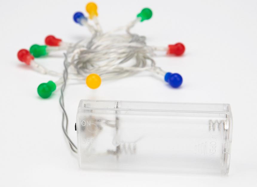 NEON-NIGHT 303-092 Гирлянда светодиодная «Шарики» 1.5 м, 10 LED, прозрачный ПВХ, цвет свечения мультиколор, 2 х АА (батарейки не в комплекте) фото 6