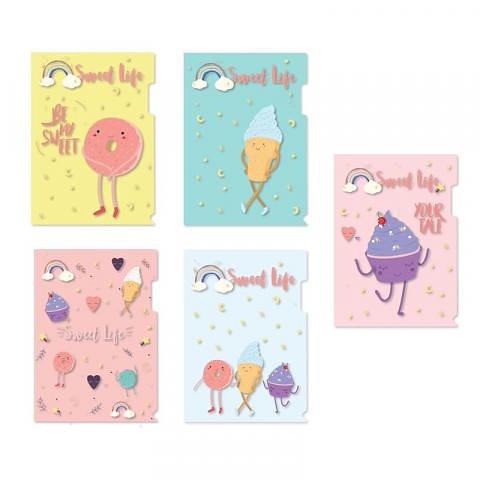 Папка-уголок А4, 200 мкм, 5 шт, ассорти, Attache Selection Sweet Life фото 1